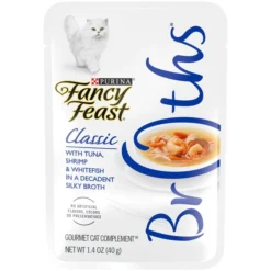 Fancy Feast Classic Broths with Tuna, Shrimp & Whitefish Supplemental Cat Food Pouches