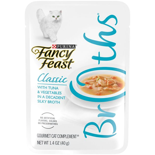 Fancy Feast Classic Broths with Tuna & Vegetables Supplemental Cat Food Pouches 3 Fancy Feast Classic Broths with Tuna & Vegetables Supplemental Cat Food Pouches
