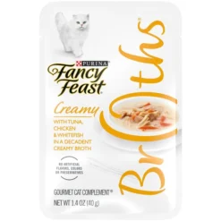 Fancy Feast Creamy Broths with Tuna, Chicken & Whitefish Supplemental Cat Food Pouches