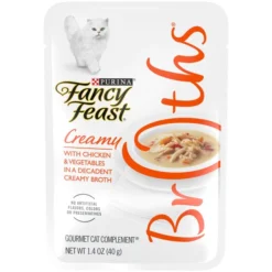 Fancy Feast Creamy Broths with Chicken & Vegetables Supplemental Cat Food Pouches