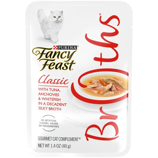Fancy Feast Classic Broths with Tuna, Anchovies & Whitefish Supplemental Cat Food Pouches 3 Fancy Feast Classic Broths with Tuna, Anchovies & Whitefish Supplemental Cat Food Pouches