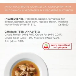 Fancy Feast Classic Broths with Wild Salmon & Vegetables Supplemental Cat Food Pouches 14 Fancy Feast Classic Broths with Wild Salmon & Vegetables Supplemental Cat Food Pouches -FANCY FEAST Sales 101743 PT4. SY630 V1640907397