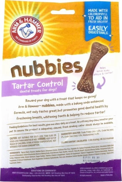 Arm & Hammer Nubbies Tartar Control Original Chicken Flavor Dog Dental Chews 4 Arm & Hammer Nubbies Tartar Control Original Chicken Flavor Dog Dental Chews - Image 2