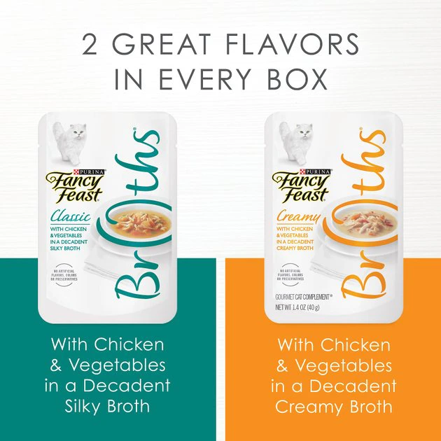 Fancy Feast Chicken Collection Broths Variety Pack Supplemental Cat Food Pouches 4 Fancy Feast Chicken Collection Broths Variety Pack Supplemental Cat Food Pouches - Image 2