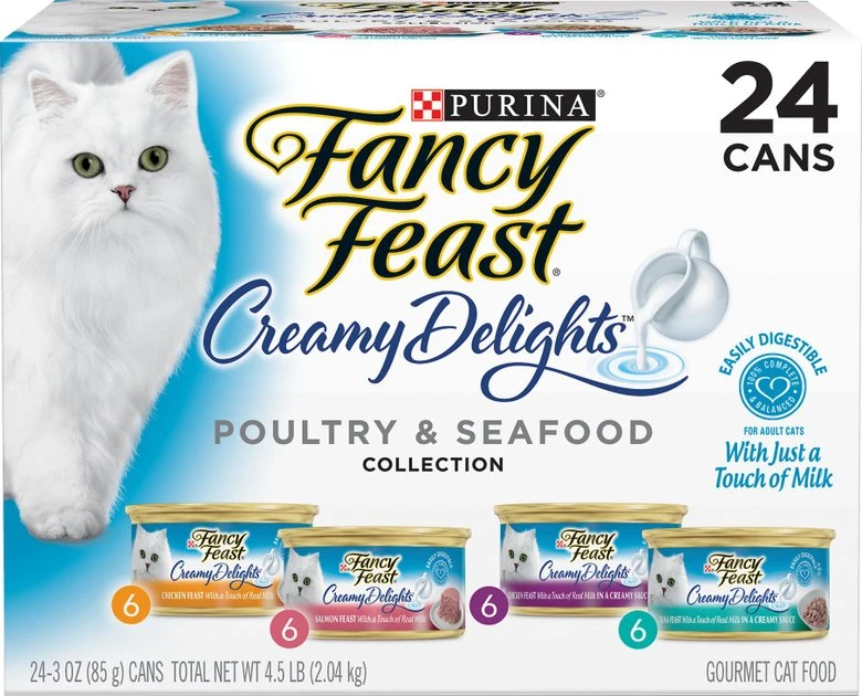 Fancy Feast Creamy Delights Variety Pack Canned Cat Food 3 Fancy Feast Creamy Delights Variety Pack Canned Cat Food