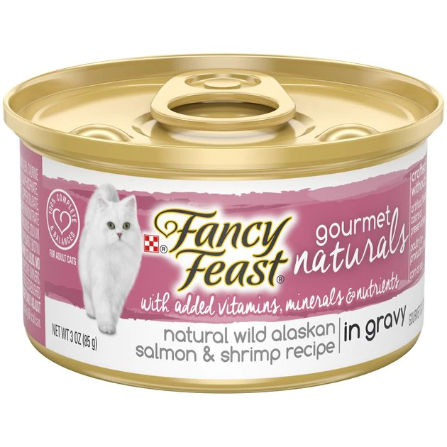 Fancy Feast Gourmet Naturals Wild Alaskan Salmon & Shrimp Recipe in Gravy Canned Cat Food 3 Fancy Feast Gourmet Naturals Wild Alaskan Salmon & Shrimp Recipe in Gravy Canned Cat Food
