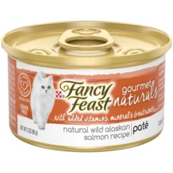 Fancy Feast Gourmet Naturals Wild Alaskan Salmon Recipe Pate Canned Cat Food