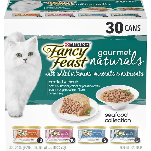 Fancy Feast Gourmet Naturals Seafood Variety Pack Canned Cat Food 3 Fancy Feast Gourmet Naturals Seafood Variety Pack Canned Cat Food