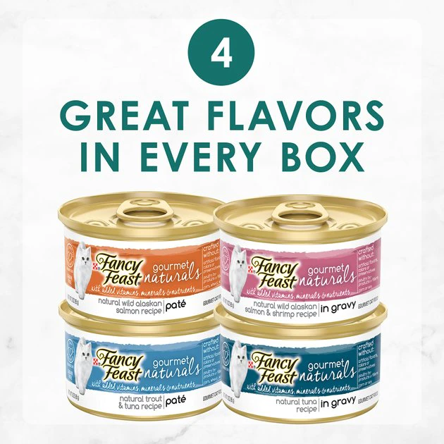 Fancy Feast Gourmet Naturals Seafood Variety Pack Canned Cat Food 4 Fancy Feast Gourmet Naturals Seafood Variety Pack Canned Cat Food - Image 2