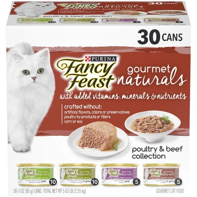 Fancy Feast Gourmet Naturals Poultry & Beef Variety Pack Canned Cat Food 3 Fancy Feast Gourmet Naturals Poultry & Beef Variety Pack Canned Cat Food