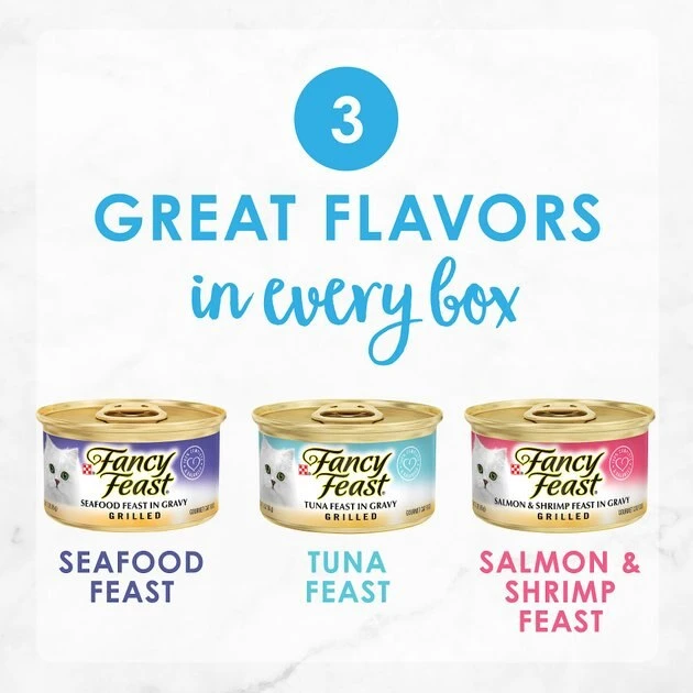 Fancy Feast Grilled Seafood Feast Variety Pack Canned Cat Food 4 Fancy Feast Grilled Seafood Feast Variety Pack Canned Cat Food - Image 2
