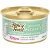 Fancy Feast Gourmet Naturals White Meat Chicken Recipe Grain-Free Pate Kitten Canned Cat Food, 3-oz can, case of 12