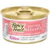 Fancy Feast Gourmet Naturals Natural Wild Alaskan Salmon Recipe Grain-Free Pate Kitten Canned Cat Food, 3-oz can, case of 12 -FANCY FEAST Sales 214809 main. SY630 V1576853320