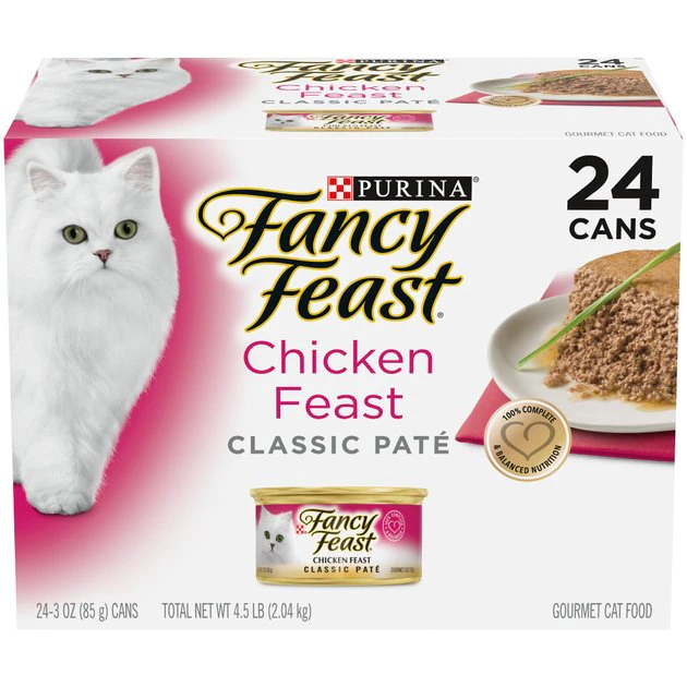 Fancy Feast Classic Pate Chicken Feast Grain-Free Pate Canned Cat Food, 3-oz can, case of 24 3 Fancy Feast Classic Pate Chicken Feast Grain-Free Pate Canned Cat Food, 3-oz can, case of 24