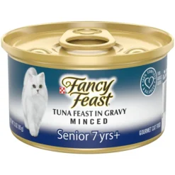 Fancy Feast Tuna Feast in Gravy Minced Senior 7+ Canned Cat Food, 3-oz can, case of 24