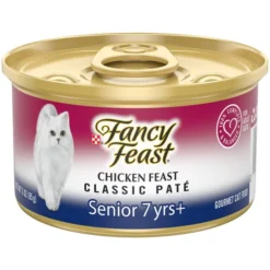 Fancy Feast Chicken Feast Pate Senior 7+ Canned Cat Food, 3-oz can, case of 24