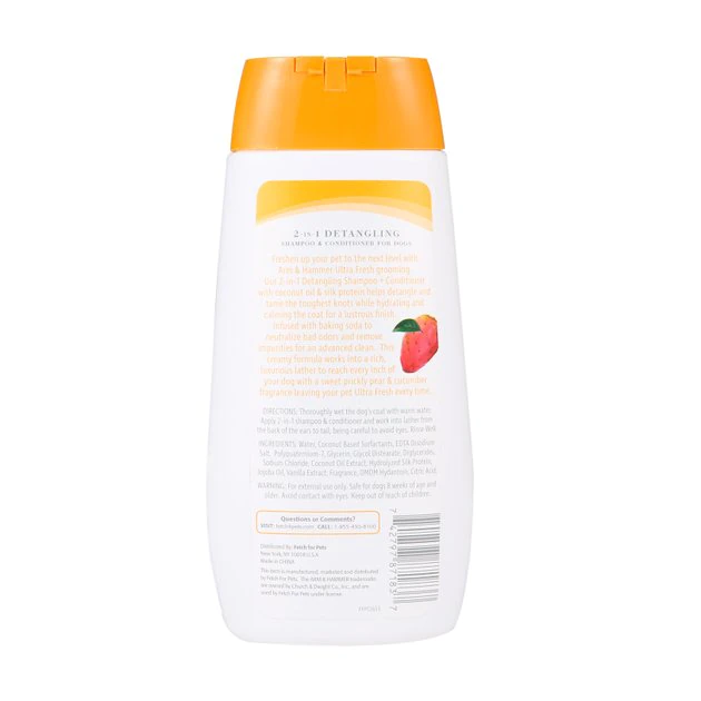 Arm & Hammer Pet Fresh 2-in-1 Detangling Cucumber & Prickly Pear Dog Shampoo & Conditioner, 16-oz bottle 4 Arm & Hammer Pet Fresh 2-in-1 Detangling Cucumber & Prickly Pear Dog Shampoo & Conditioner, 16-oz bottle - Image 2