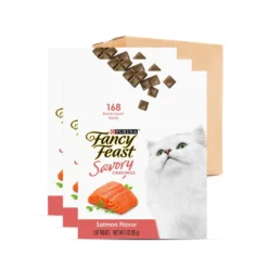 Fancy Feast Savory Cravings Limited Ingredient Salmon Flavor Cat Treats, 3-oz box, case of 3