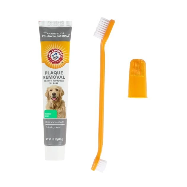 Arm & Hammer Plaque Removal Fresh Mint Flavored Charcoal Dog Dental Kit 4 Arm & Hammer Plaque Removal Fresh Mint Flavored Charcoal Dog Dental Kit - Image 2