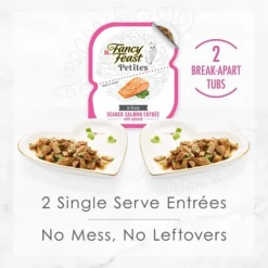 Fancy Feast Petites In Gravy Seared Salmon With Spinach Entrée Wet Cat Food, 2.8-oz, case of 12 -FANCY FEAST Sales 265554 PT2. SY630 V1647908830