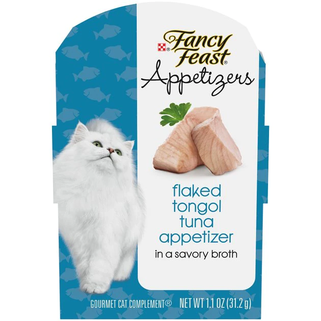 Fancy Feast Appetizers Grain-Free Flaked Tongol Tuna Appertizer in Savory Broth Wet Cat Food, 1.1-oz tray, case of 10 3 Fancy Feast Appetizers Grain-Free Flaked Tongol Tuna Appertizer in Savory Broth Wet Cat Food, 1.1-oz tray, case of 10