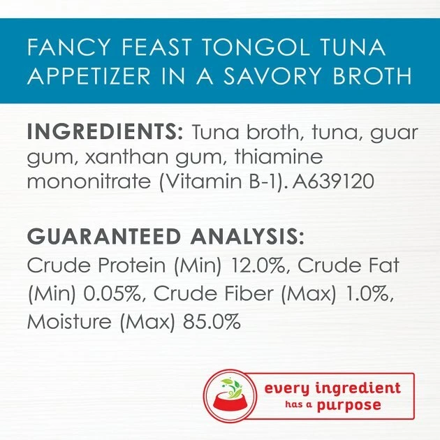 Fancy Feast Appetizers Grain-Free Flaked Tongol Tuna Appertizer in Savory Broth Wet Cat Food, 1.1-oz tray, case of 10 7 Fancy Feast Appetizers Grain-Free Flaked Tongol Tuna Appertizer in Savory Broth Wet Cat Food, 1.1-oz tray, case of 10 - Image 5