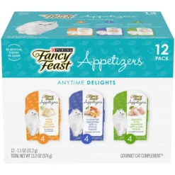 Fancy Feast Appetizers Grain-Free Variety Pack Wet Cat Food, 1.1-oz tray, case of 12