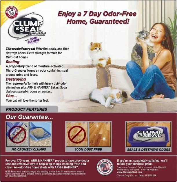 Arm & Hammer Litter Litter Deodorizer Powder, 30-oz box + Clump & Seal Multi-Cat Scented Clumping Clay Cat Litter 8 Arm & Hammer Litter Litter Deodorizer Powder, 30-oz box + Clump & Seal Multi-Cat Scented Clumping Clay Cat Litter - Image 6