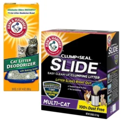 Arm & Hammer Litter Litter Deodorizer Powder, 30-oz box + Slide Multi-Cat Scented Clumping Clay Cat Litter