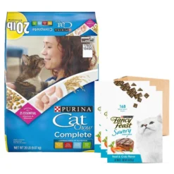 Cat Chow||Fancy Feast Cat Chow Complete Dry Food + Fancy Feast Savory Cravings Limited Ingredient Beef & Crab Flavor Cat Treats