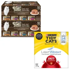 Fancy Feast||Tidy Cats Fancy Feast Savory Centers Canned Food + Tidy Cats Lightweight 24/7 Scented Clumping Clay Cat Litter