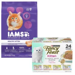 Iams||Fancy Feast Iams ProActive Health Kitten + Fancy Feast Tender Feast Canned Kitten Food