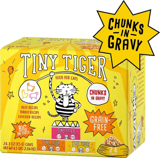 Tiny Tiger||Fancy Feast Tiny Tiger Chunks in Gravy Beef & Poultry Recipes Grain-Free Canned Food + Fancy Feast Grilled Poultry & Beef Feast Canned Cat Food 4 Tiny Tiger||Fancy Feast Tiny Tiger Chunks in Gravy Beef & Poultry Recipes Grain-Free Canned Food + Fancy Feast Grilled Poultry & Beef Feast Canned Cat Food - Image 2