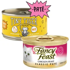 Tiny Tiger||Fancy Feast Tiny Tiger Pate Chicken Recipe Grain-Free Canned Food + Fancy Feast Classic Chicken Feast Canned Cat Food