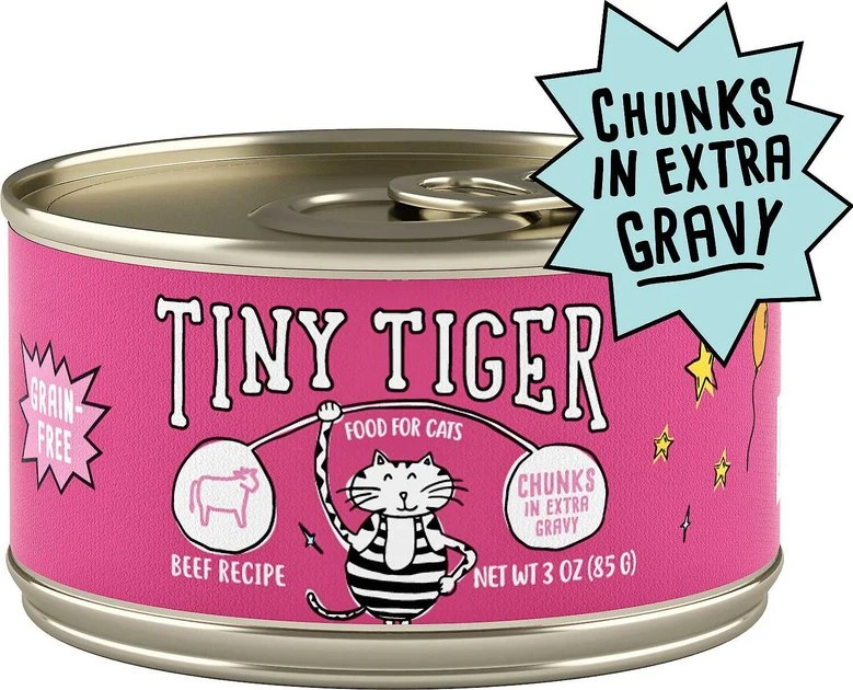 Tiny Tiger||Fancy Feast Tiny Tiger Chunks in EXTRA Gravy Beef Recipe Grain-Free Canned Cat Food, 3-oz, case of 24 + Fancy Feast Gravy Lovers Beef Feast in Roasted Beef Flavor Gravy Canned Cat Food, 3-oz, case of 24 4 Tiny Tiger||Fancy Feast Tiny Tiger Chunks in EXTRA Gravy Beef Recipe Grain-Free Canned Cat Food, 3-oz, case of 24 + Fancy Feast Gravy Lovers Beef Feast in Roasted Beef Flavor Gravy Canned Cat Food, 3-oz, case of 24 - Image 2