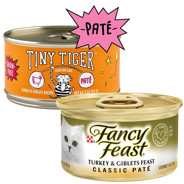 Tiny Tiger||Fancy Feast Tiny Tiger Pate Turkey and Giblets Recipe Grain-Free Canned Cat Food, 3-oz, case of 24 + Fancy Feast Classic Turkey & Giblets Feast Canned Cat Food, 3-oz, case of 24 3 Tiny Tiger||Fancy Feast Tiny Tiger Pate Turkey and Giblets Recipe Grain-Free Canned Cat Food, 3-oz, case of 24 + Fancy Feast Classic Turkey & Giblets Feast Canned Cat Food, 3-oz, case of 24