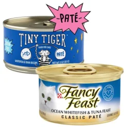 Tiny Tiger||Fancy Feast Tiny Tiger Pate Whitefish and Tuna Recipe Grain-Free Canned Cat Food, 3-oz, case of 24 + Fancy Feast Classic Ocean Whitefish & Tuna Feast Canned Cat Food, 3-oz, case of 24