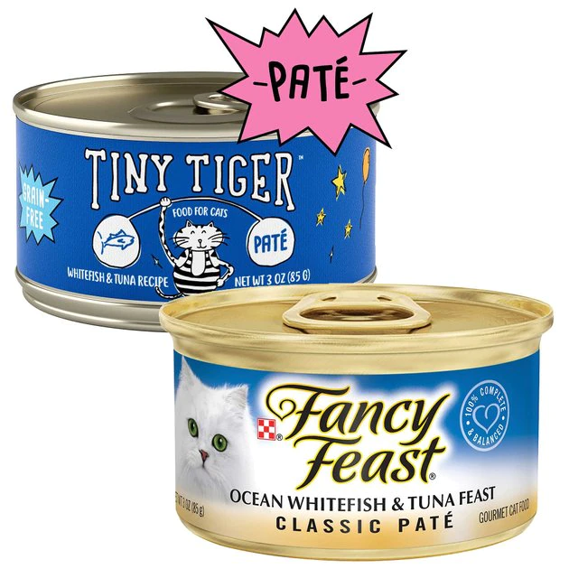 Tiny Tiger||Fancy Feast Tiny Tiger Pate Whitefish and Tuna Recipe Grain-Free Canned Cat Food, 3-oz, case of 24 + Fancy Feast Classic Ocean Whitefish & Tuna Feast Canned Cat Food, 3-oz, case of 24 3 Tiny Tiger||Fancy Feast Tiny Tiger Pate Whitefish and Tuna Recipe Grain-Free Canned Cat Food, 3-oz, case of 24 + Fancy Feast Classic Ocean Whitefish & Tuna Feast Canned Cat Food, 3-oz, case of 24