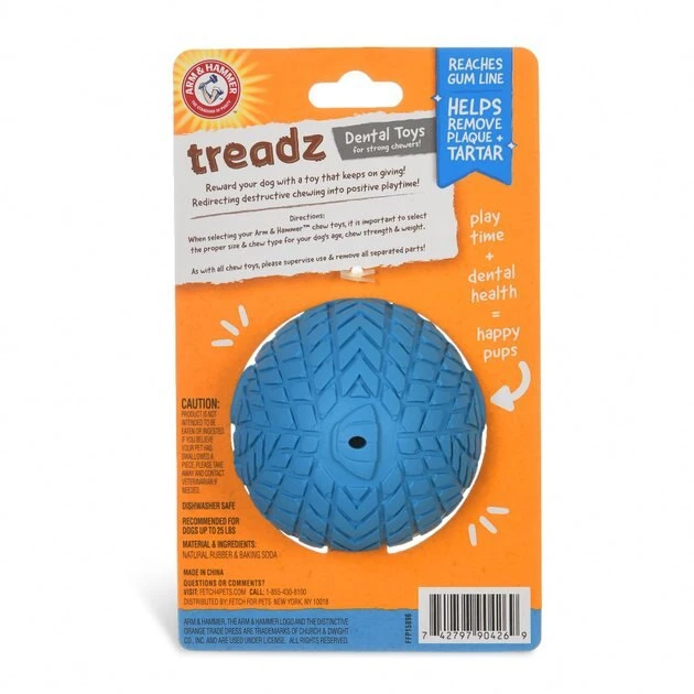 Arm & Hammer Super Treadz Blowfish Dental Dog Toy 4 Arm & Hammer Super Treadz Blowfish Dental Dog Toy - Image 2