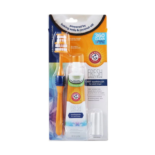 Arm & Hammer Fresh Spectrum 360 Coconut Mint Flavored Adult Dog Dental Kit 3 Arm & Hammer Fresh Spectrum 360 Coconut Mint Flavored Adult Dog Dental Kit