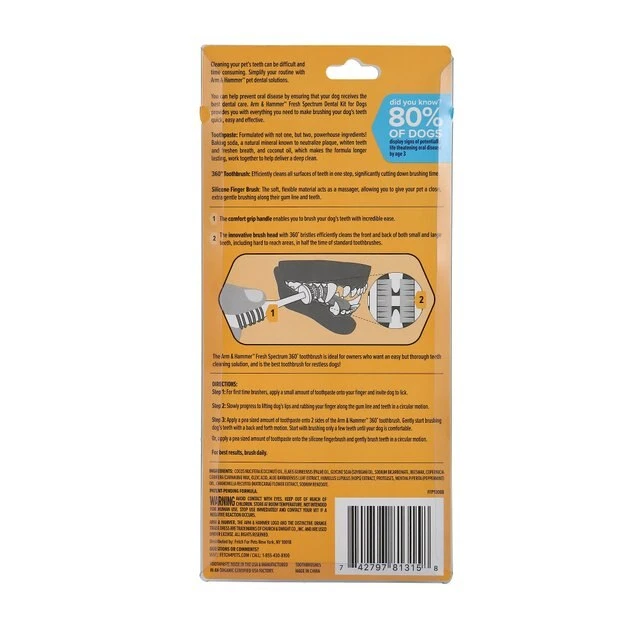 Arm & Hammer Fresh Spectrum 360 Coconut Mint Flavored Puppy Dental Kit 4 Arm & Hammer Fresh Spectrum 360 Coconut Mint Flavored Puppy Dental Kit - Image 2