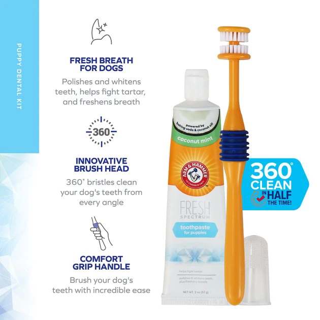 Arm & Hammer Fresh Spectrum 360 Coconut Mint Flavored Puppy Dental Kit 7 Arm & Hammer Fresh Spectrum 360 Coconut Mint Flavored Puppy Dental Kit - Image 5