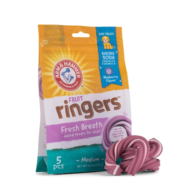 Arm & Hammer Fruit Ringers Fresh Breath Medium Blueberry Flavor Dog Dental Chews 3 Arm & Hammer Fruit Ringers Fresh Breath Medium Blueberry Flavor Dog Dental Chews