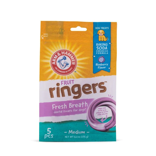 Arm & Hammer Fruit Ringers Fresh Breath Medium Blueberry Flavor Dog Dental Chews 4 Arm & Hammer Fruit Ringers Fresh Breath Medium Blueberry Flavor Dog Dental Chews - Image 2
