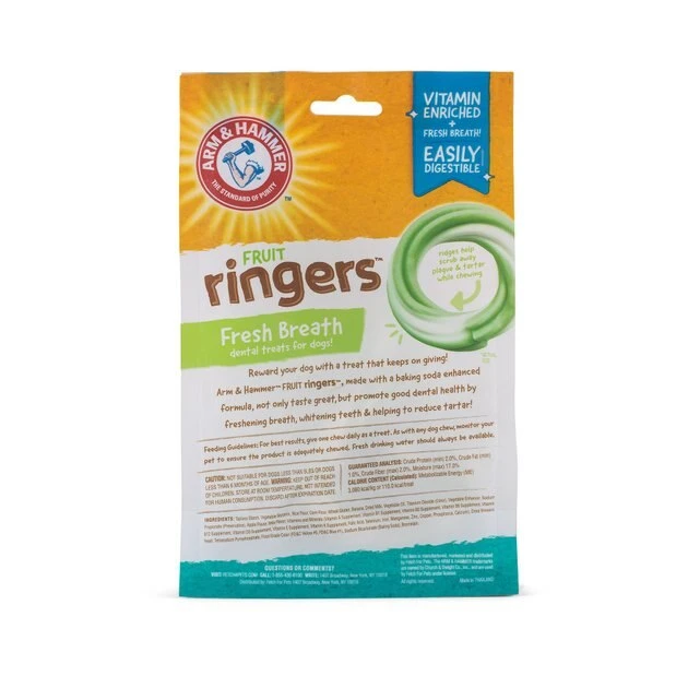 Arm & Hammer Fruit Ringers Fresh Breath Medium Green Apple Flavor Dog Dental Chews 5 Arm & Hammer Fruit Ringers Fresh Breath Medium Green Apple Flavor Dog Dental Chews - Image 3
