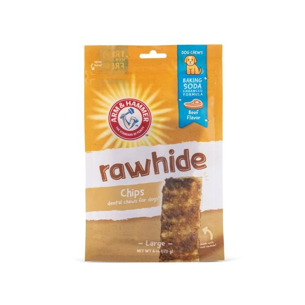 Arm & Hammer Large Beef Coated Rawhide Chips, 6-oz bag 4 Arm & Hammer Large Beef Coated Rawhide Chips, 6-oz bag - Image 2