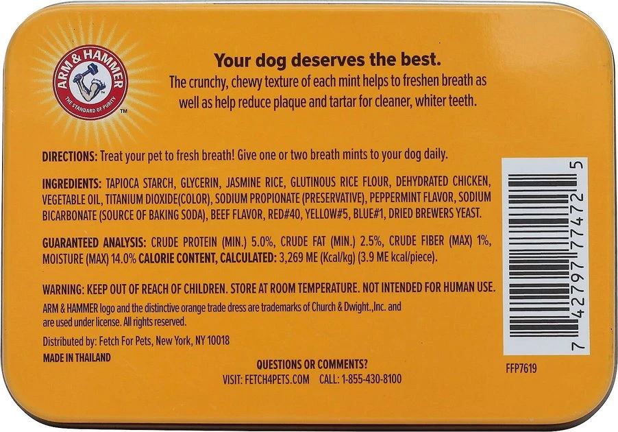 Arm & Hammer Tartar Control Dental Mints Beef Flavor Dog Dental Chews 4 Arm & Hammer Tartar Control Dental Mints Beef Flavor Dog Dental Chews - Image 2
