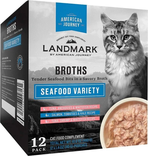 Fancy Feast||American Journey Fancy Feast Grilled Tuna Feast in Gravy Canned Food+ American Journey Landmark Broths Seafood Variety Pack Wet Cat Food Complement Pouches 8 Fancy Feast||American Journey Fancy Feast Grilled Tuna Feast in Gravy Canned Food+ American Journey Landmark Broths Seafood Variety Pack Wet Cat Food Complement Pouches - Image 6