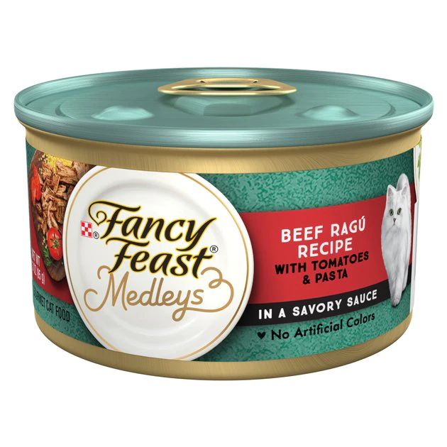 Fancy Feast Medleys in Gravy Beef Ragu Recipe with Tomatoes & Pasta in a Savory Sauce Wet Cat Food, 3-oz can, case of 24 3 Fancy Feast Medleys in Gravy Beef Ragu Recipe with Tomatoes & Pasta in a Savory Sauce Wet Cat Food, 3-oz can, case of 24