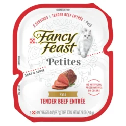 Fancy Feast Gourmet Pate Petites Tender Beef Entree Wet Cat Food, 2.8-oz tub, case of 12